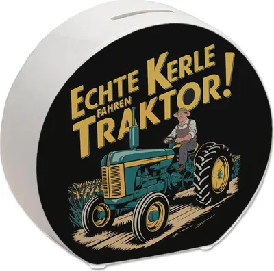 Produktbild von Bauer auf grünem Traktor - Echte Kerle fahren Traktor Spardose