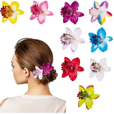 Immagine prodotto di Fermagli colorati per capelli da donna, fermagli a forma di fiore, 9 pezzi, accessori per capelli