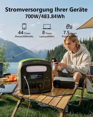 Obrázok produktu pre Prenosná elektráreň – Prenosný generátor – Záložný zdroj energie – Batéria na kempovanie – Mobilná energia – Výkon 700 W