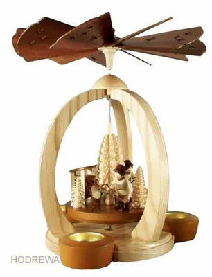 Produktbild von Tischpyramide Holzleute im Wald Höhe 28cm NEU
