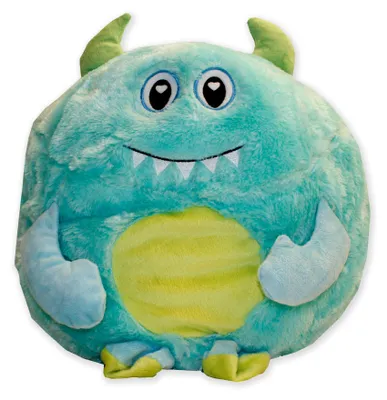Produktbild von Monster Kuschelkissen Plüsch Kinder Kissen in Türkis Dekokissen mit Füllung ca. 45 cm Autokissen