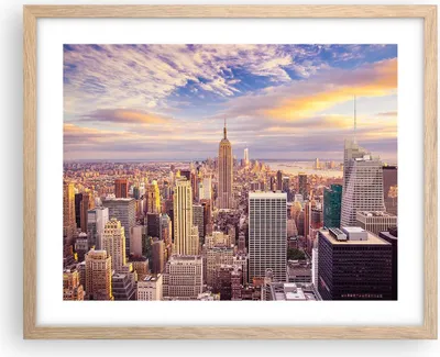 Produktbild von Gerahmtes Poster - Rahmen in heller Eiche - New York Stadt - 50x40 cm - Wand Bild - Wanddeko - Wandbilder - Kunstposter - Wandposter - Bilderrahmen - Bilder - Kunstdruck - Wandbild - P2NAA50x40-3638