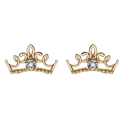 Obrázok produktu pre Disney E401055DIL Detské náušnice korunka s diamantom 375 zlaté