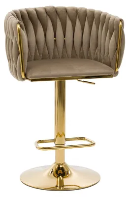Produktbild von Verstellbarer Drehhocker ROSA GOLD coffee, gepolstert