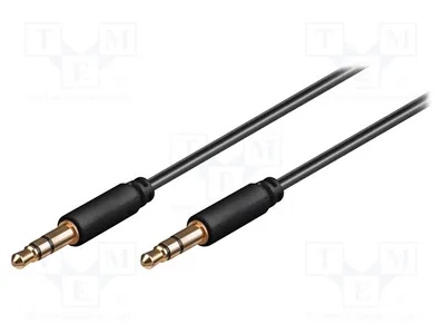 Obrázek produktu pro 1x Kabel Jack 3,5 mm, 3kolíkový konektor, oboustranný, délka 1,5 m, černý, model 69106, audio a video kabel