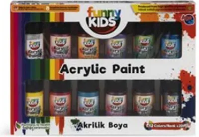 Produktbild von FUNNY KIDS Acrylfarben-Sets – 12 Farben x 20 ml