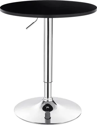 Zdjęcie produktu dla Okrągły stół barowy Bolt Edge - Czarny - Drewno i metal - Regulowana wysokość 68-88?cm - Do kuchni i użytku wewnątrz - Ø 60?cm