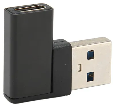 Zdjęcie produktu dla Prosty adapter USB na USB-C, 90 stopni, typu „plug and play”, USB 3.0 A na USB-C, do laptopów, telefonów i komputerów