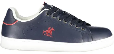 Zdjęcie produktu dla Sportowe buty męskie w kolorze niebieskim z kontrastowymi detalami i haftem