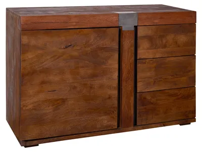 Immagine prodotto di MASSIVMOEBEL24 | credenza in legno di Mango 115x45x75 marrone laccato AMSTERDAM #09