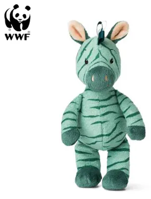 Obrázok produktu pre Klub mláďat WWF - Zebra Ziko (zelená, 22 cm) s rolničkou, mäkká hračka pre batoľatá