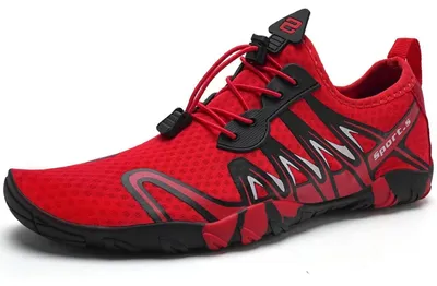 Produktbild von Strandschuhe Damen Herren Wasserschuhe Badeschuhe Uni 42 EU Rot Schwarz