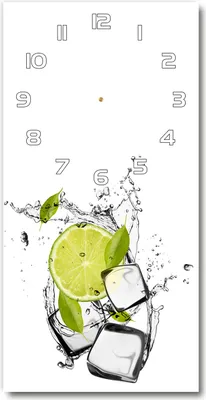 Produktbild von Wanduhr aus Glas – 30x60 cm - Glasbild - Glasuhr - Gehärtetes Glas -Limonka und Eis