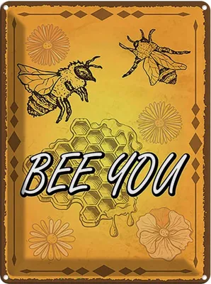 Produktbild von vianmo Blechschild 40x30 cm Bee you Biene Honig Imkerei Dekoration