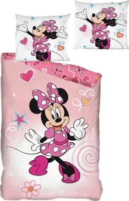 Produktbild von Disney Minnie Maus Flanell Kinder Bettwäsche Set 135-140x200 65x65 Baumwolle