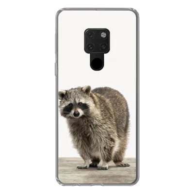 Produktbild von MuchoWow® Handyhülle Schutzhülle Hülle für Huawei P40 Lite Waschbär - Tiere - weißer Hintergrund - Jungen - Mädchen - Kinder Silikon Softcase Handy Hülle - Handy