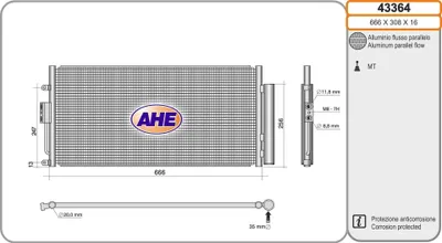 Produktbild von AHE 43364 Kondensator Klimaanlage Klimakondensator für FIAT 500 (312)