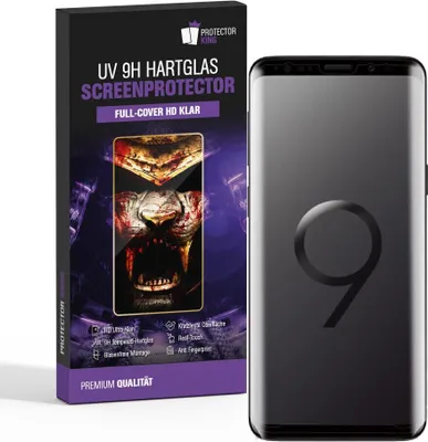 Produktbild von 1x 9H Hartglas für Samsung Galaxy S9 FULL CURVED UV Liquid Schutzglas Panzerfolie Displayschutz Schutzfolie Displayglas Panzerglas Tempered Glasfolie Sicherheitsglas Echtglas