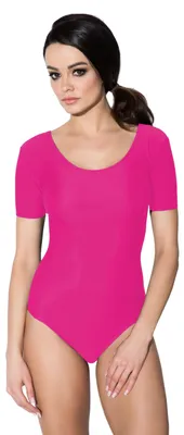 Produktbild von Aquarti Damen Ballett Trikot Kurzarm Gymnastik Tanz-Body, Farbe: Pink, Größe: 38