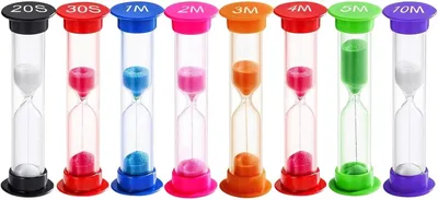 Productafbeelding van Zandlopers set van 8, 20 seconden tot 10 minuten, voor kinderen