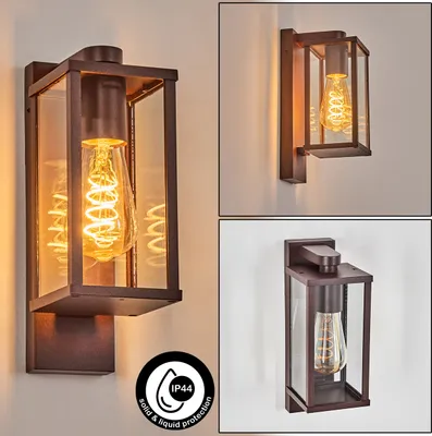 Produktbild von Melito Außenwandlampe aus Metall/Glas in Rostfarben/Klar