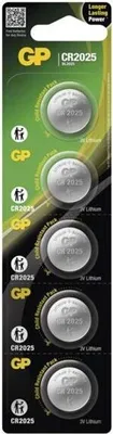 Obrázok produktu pre GP Batteries Lithium Cell CR2025, Batéria na jedno použitie, CR2025, Lítium, 3 V, 5 kusov, Nerezová oceľ