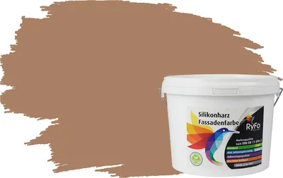 Produktbild von RyFo Colors Silikonharz Fassadenfarbe Lotuseffekt Trend Treibholz 3l - bunte Fassadenfarbe, weitere Braun Farbtöne und Größen erhältlich, Deckkraft Klasse 1