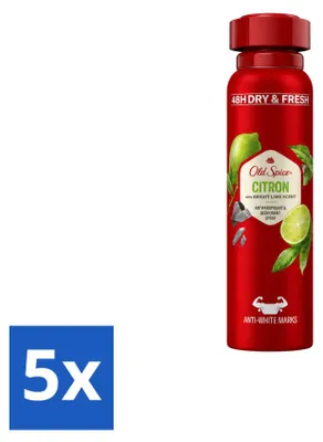 Imagen del producto de 5 aerosoles desodorantes Old Spice Citron - 150 ml - Paquete económico - 5 unidades