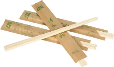 Produktbild von PAPSTAR Essstäbchen Holz "pure", 21 cm, einzeln verpackt | Folie (100 Paare)