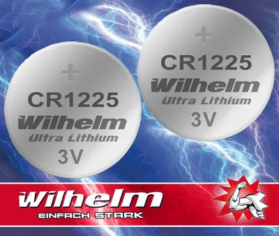 Produktbild von 2 x CR1225 WILHELM Lithium Knopfzelle 3V 52 mAh ø12 x 2,5 mm Batterie DL1225