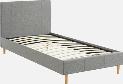 Immagine prodotto di Struttura letto con rete a doghe e testiera 90x190cm, Grigio chiaro
