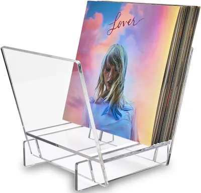 Productafbeelding van Platenhouder van acryl - transparante vinylplatenstandaard voor 40 LP's