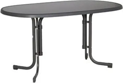 Produktbild von SIEGER Gartentisch / Klapptisch 140x90cm Stahl grau / Mecalit anthrazi