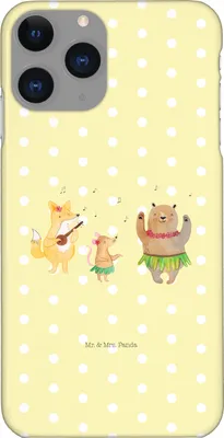 Produktbild von Mr. & Mrs. Panda Iphone 11 Pro Handyhülle Waldtiere Aloha - Gelb Pastell - Geschenk, Premium Kunststoff, Handy Case, Musik, Lustige Sprüche, Bär, Lachen, Igel, Wald