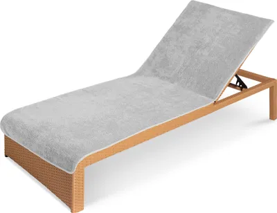 Image de JEMIDI Housse de protection en tissu éponge pour chaise longue de jardin 75x200cm - housse de chaise longue avec capuche lavable en machine - diff. Couleurs