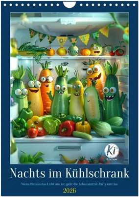 Produktbild von Nachts im Kühlschrank (Wandkalender 2026 DIN A4 hoch), CALVENDO Monatskalender