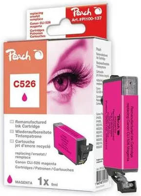 Image de PEACH cartouche compatible Canon CLI-526, Magenta