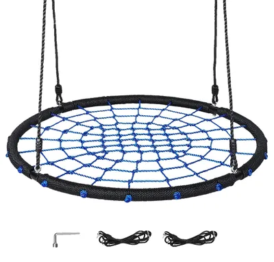 Immagine prodotto di Altalena a forma di ragnatela, struttura resistente, altezza regolabile, colore blu