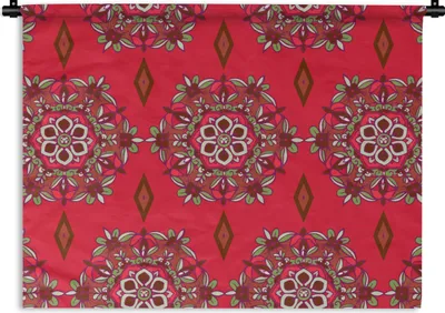 Produktbild von MuchoWow® Wandteppich Wandbehang Mandala - Muster - Blume 60x45 cm Tapisserie Dekoration Wandtuch - Das Schlafzimmer