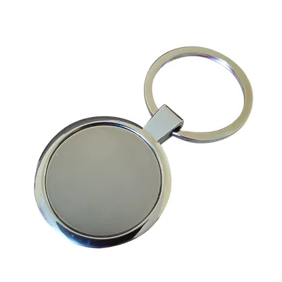 Produktbild von Metall silber leer Schlüsselanhänger, 2 Stück