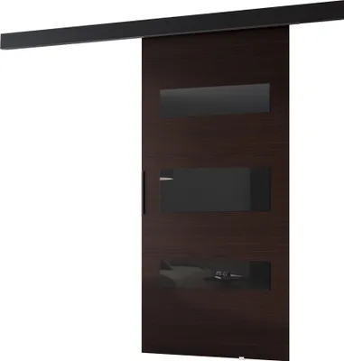 Obrázek produktu pro Posuvné interiérové dveře BARRET 14 - 86 cm, wenge / černé
