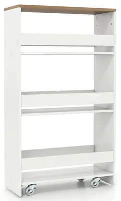 Immagine prodotto di Carrello portante sottile a 4 ripiani, 20 cm, bianco