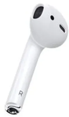 A single white Apple AirPod is shown against a white background.