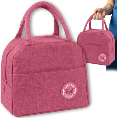 Produktbild von Isolierte Thermische Frühstückstasche Für Lebensmittel Picknick Strand Mittagessen Rosa