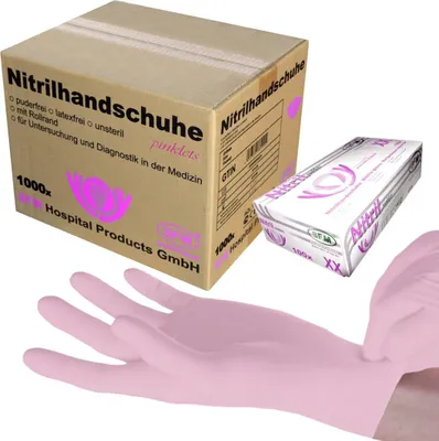 Produktbild von SFM ® PINKLETS : XS Nitrilhandschuhe puderfrei F-tex pink (1000)