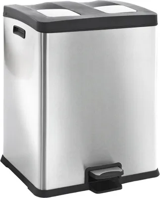 Produktbild von EKO - Rejoice Recycling Treteimer 30+30 Liter - Stainless steel Plastic  - Matt Edelstahl