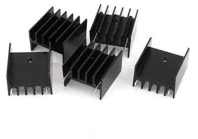 Aluminium-Kühlkörper 25x23x16 mm, 5 Stück, schwarz