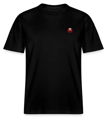 Produktbild von Spreadshirt Sesamstraße Elmo Gesicht Stick Relaxed Fit Uni T-Shirt, XL, Schwarz
