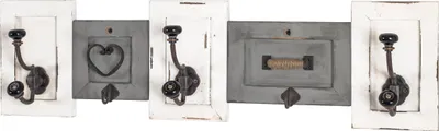 Produktbild von HAKU Wandgarderobe Garderobenleiste vintage - Massivholz, Metall, B/H/T: 67x18x11 cm
