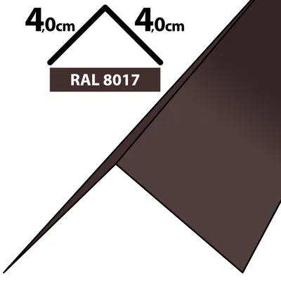 Produktbild von 2m Winkelblech Kantblech Kante Blechwinkel pulverbeschichtetes 0,5mm Zuschnitt 8cm RAL-8017 Braun
